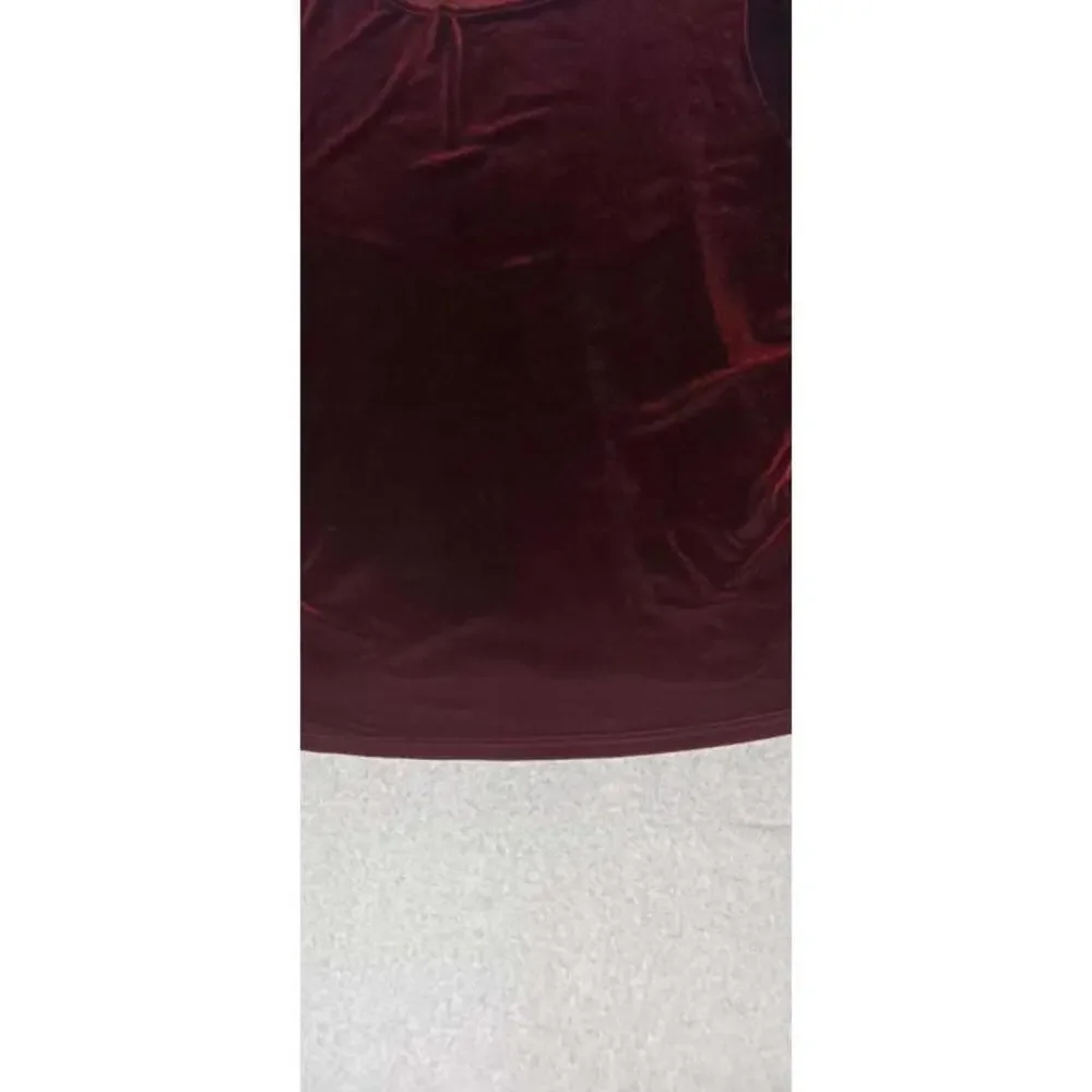 Kathie Lee Long Sleeve Velvet Blouse Womens Size 22W/24W Maroon Soft And... - Picture 7 of 11